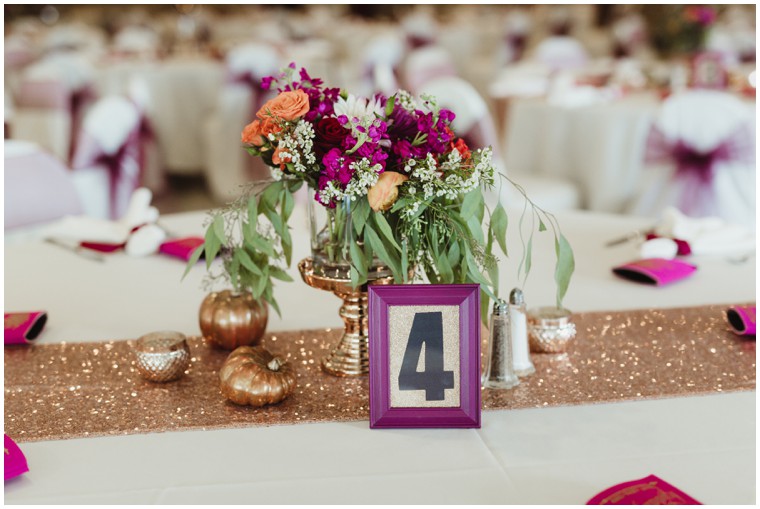 gold and green centerpiece 