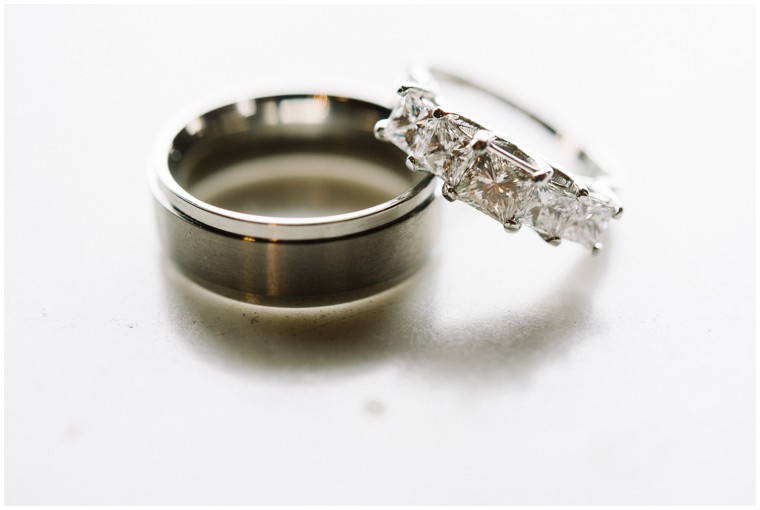 engagement ring, wedding bands
