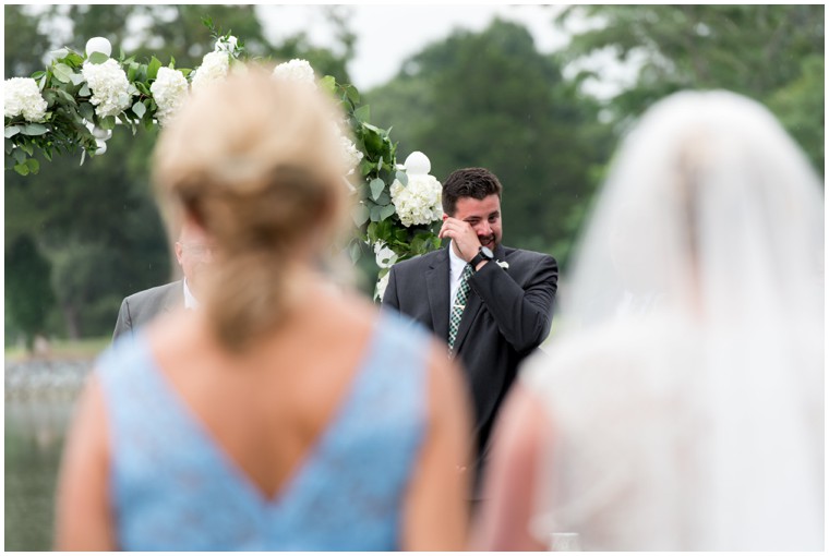 bride and groom emotional first look
