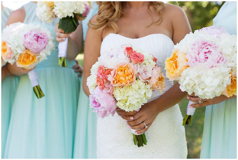Pink and Peach and Coral Bridal Bouquet