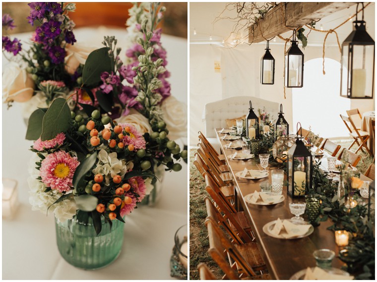 Wildflower Centerpieces Wedding Party Farm Tables