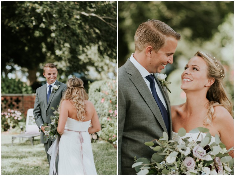first look green and purple wedding Shabby Chic Wedding on Maryland's Chester river