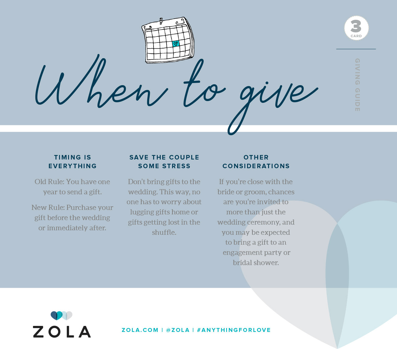 zola wedding registry, when to give a wedding gift