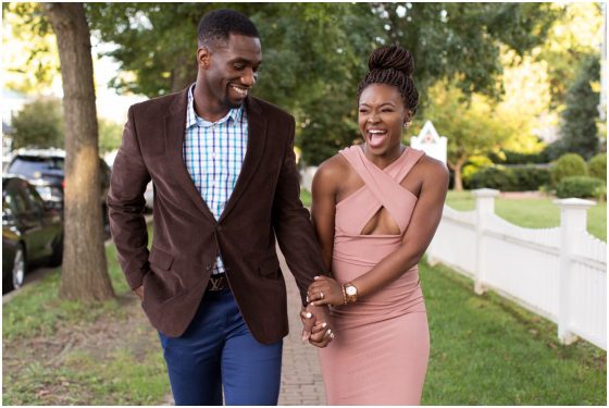 Romantic Engagement Session full of Smiles and Style in Historic Downtown Easton