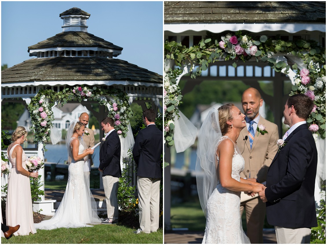 Bride and groom reciting their wedding vows. | My Eastern Shore Wedding | 