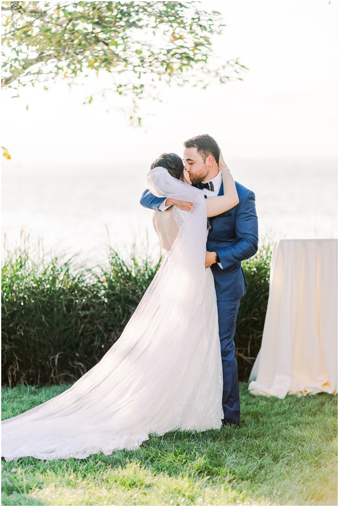Bride and groom kiss. | My Eastern Shore Wedding | 