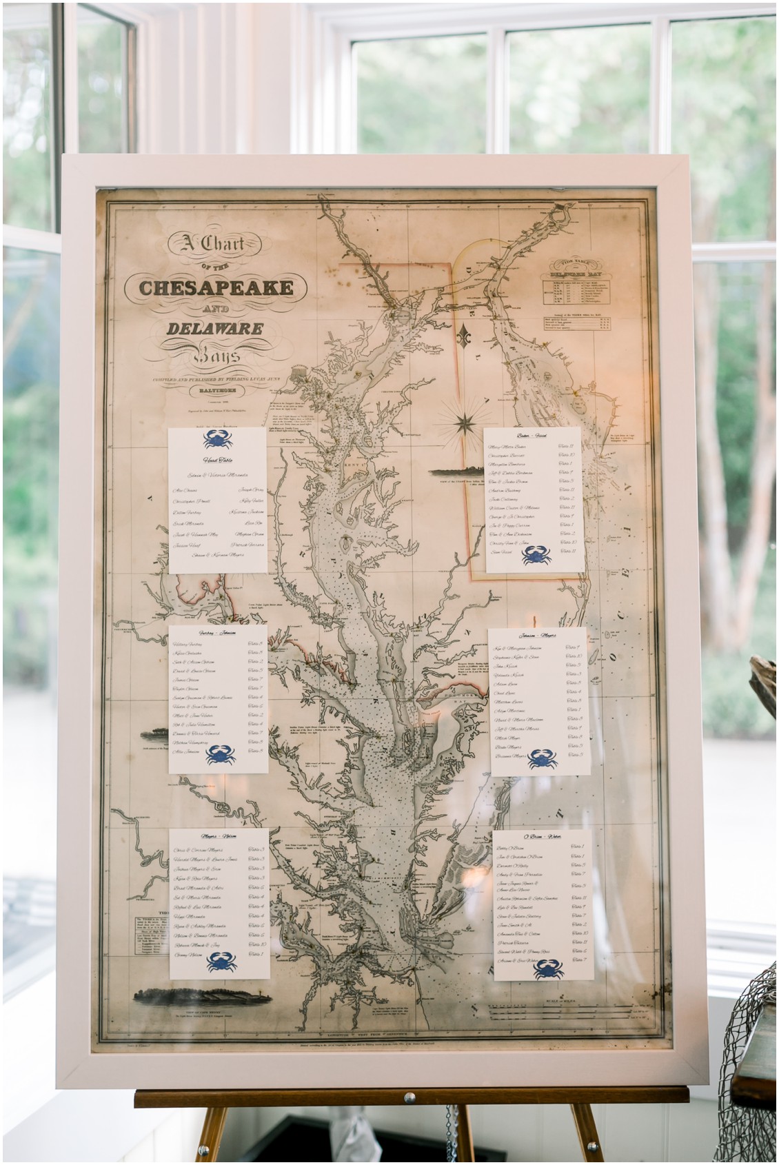 Chesapeake Bay map used for the background for a seating chart. | My Eastern Shore Wedding | 