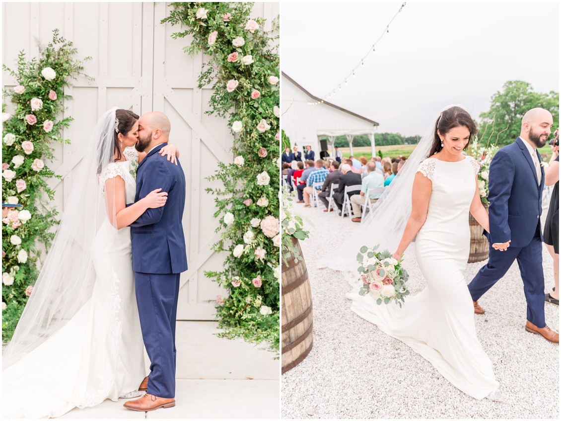 Bride and groom get married and walk down the aisle together. | My Eastern Shore Wedding | 