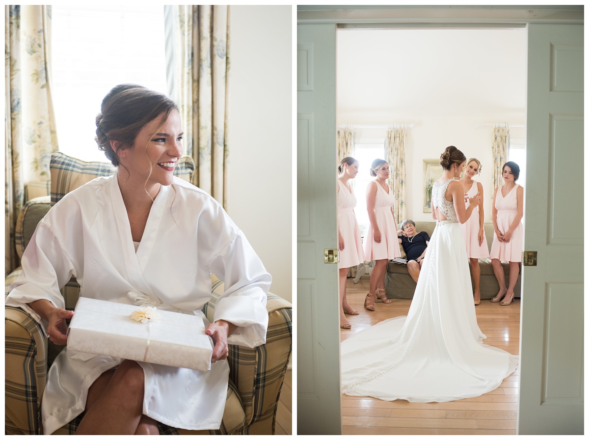 Preppy Meets Rustic at this Waterfront Inn Wedding - Summer - June - bride getting ready photo at intimate countryside wedding