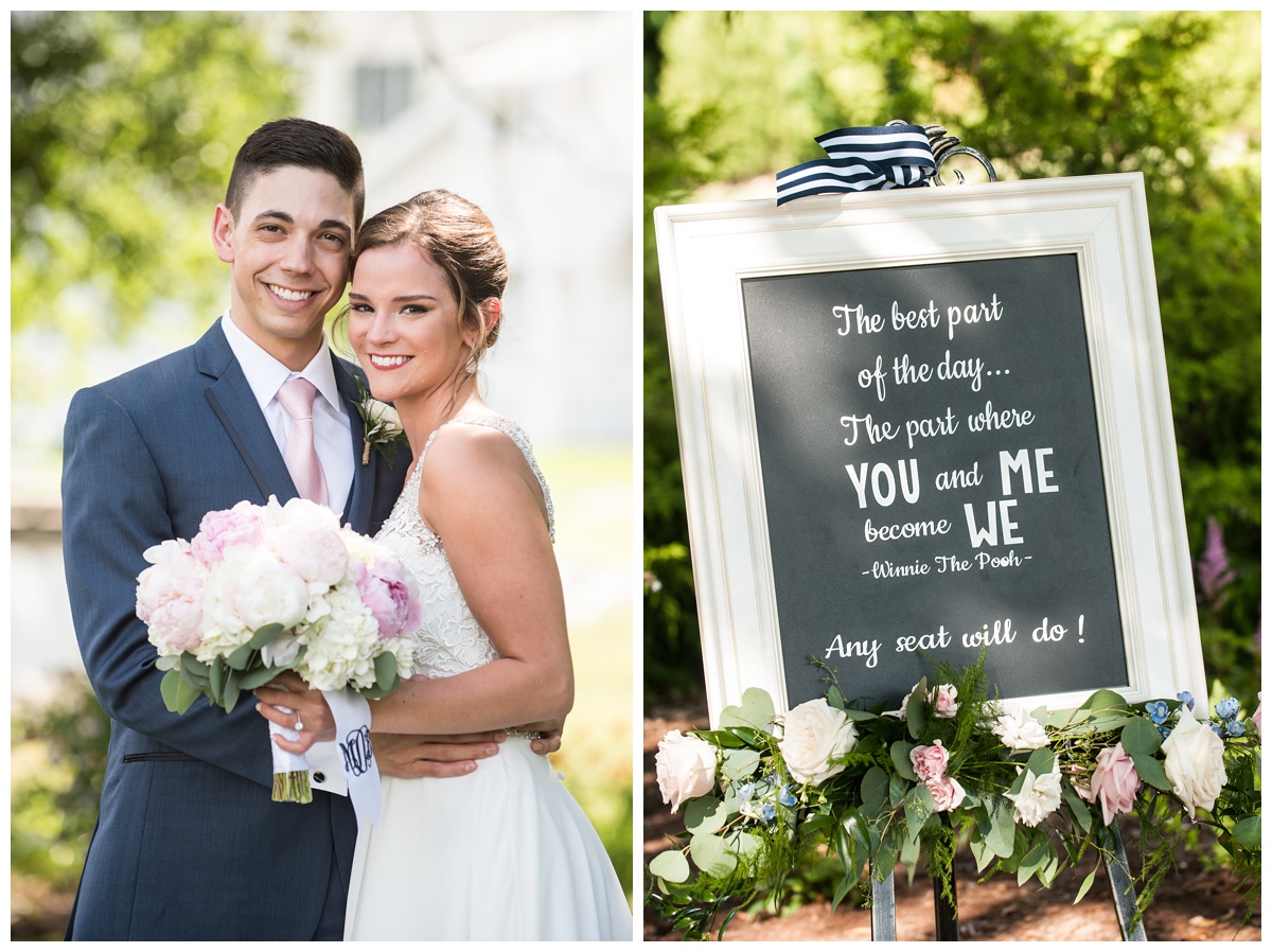 eastern shore wedding at the oaks waterfront inn in june - summer - bride and groom - maryland couple - rustic and nautical wedding sign