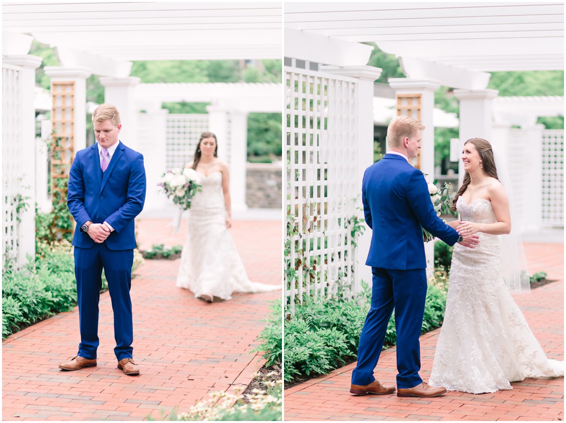 Bride and groom reveal | Chesapeake Bay Beach Club | Blue groom's suit | My Eastern Shore Wedding | 