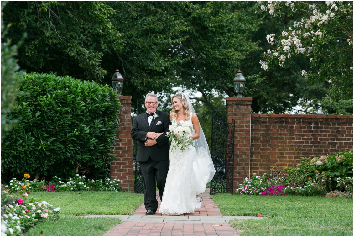 Dad and Bride walking down aisle | Brittland Manor | Rob Korb | My Eastern Shore Wedding 
