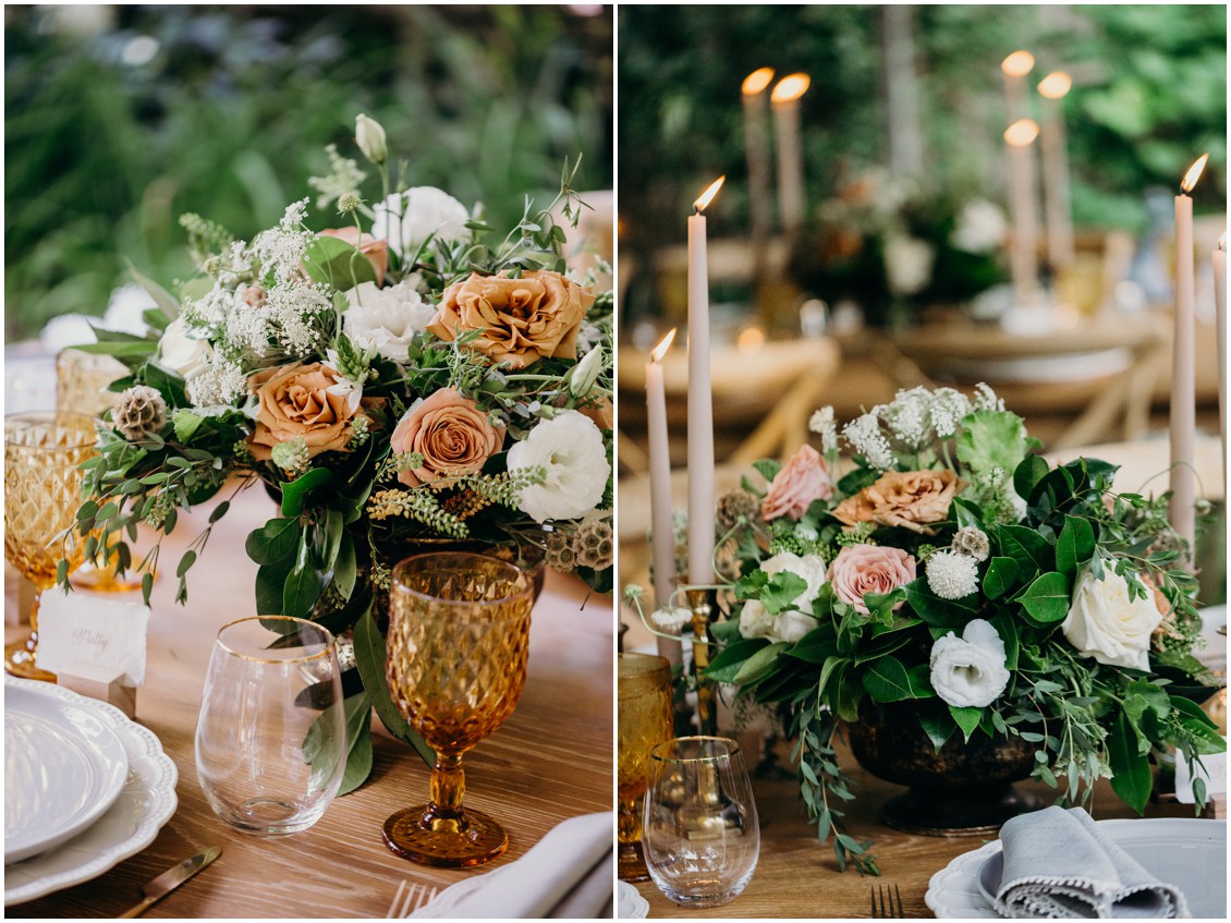 Details of floral decoration on bar  | My Eastern Shore Wedding | Sherwood Florist