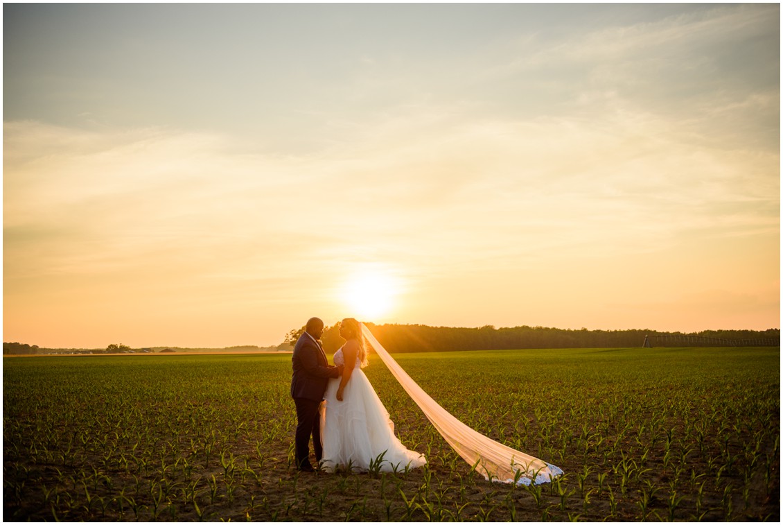 bride and groom portrait at sunset happily ever after | My Eastern Shore Wedding | J Nicole Photography