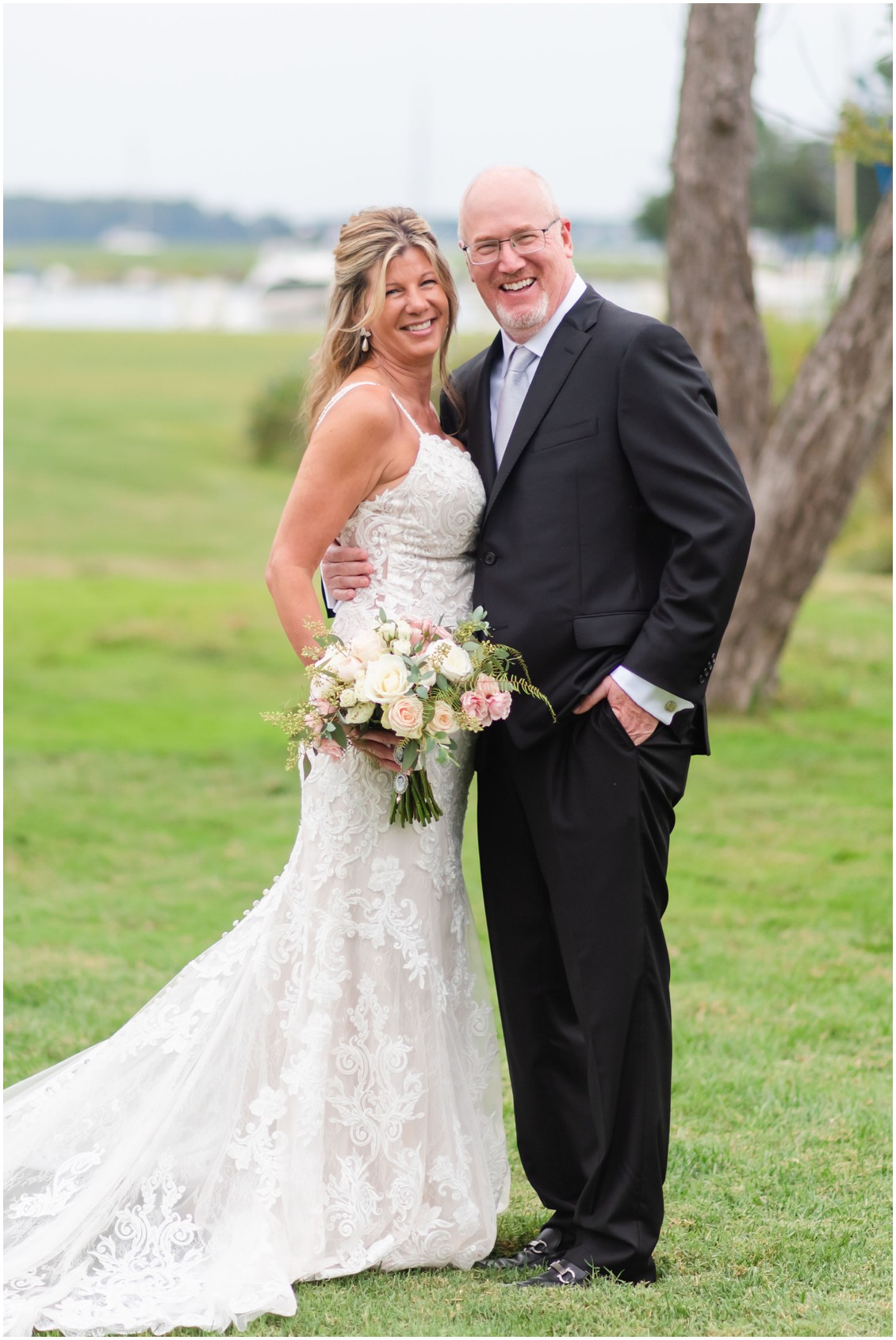 Bride and groom romantic elopement portraits| My Eastern Shore Wedding | Alexandra Kent Photography | Chesapeake Blooms