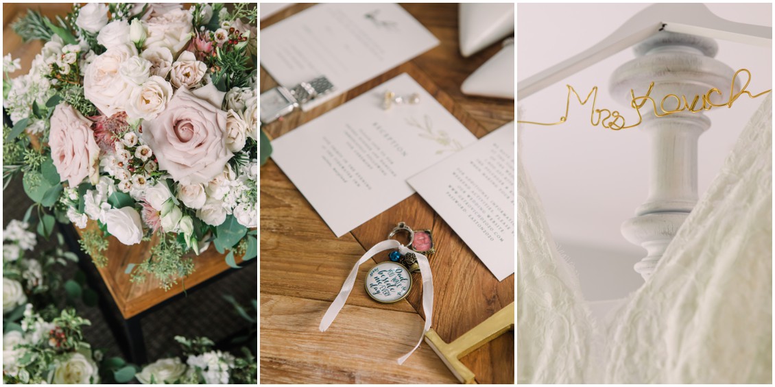 Bridal details blush flowers| My Eastern Shore Wedding | J Starr's Flower Barn | Laura's Focus Photography