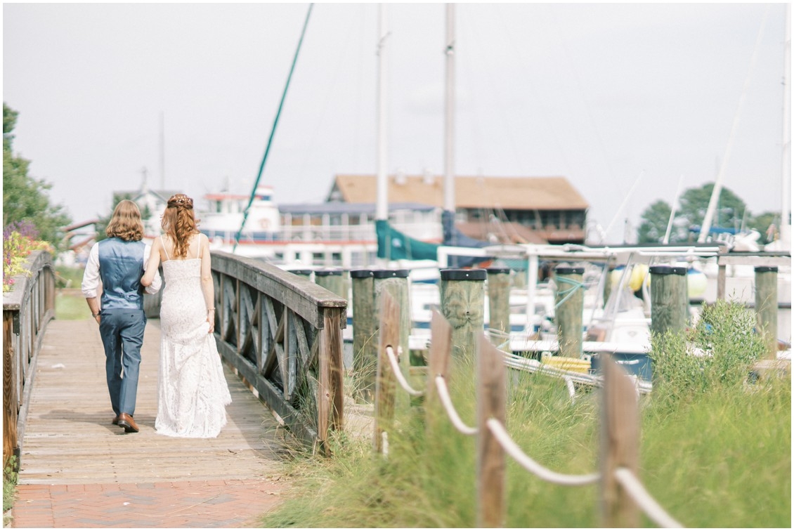 Portrait of couple at sweet wedding in St. Michaels | My Eastern Shore Wedding