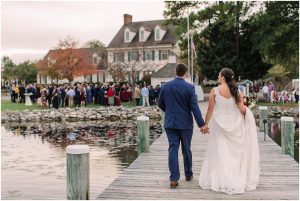 The newlyweds are celebrated by their guests. | My Eastern Shore Wedding | Laura's Focus Photography