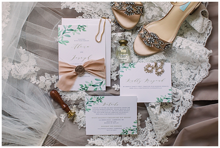 A detail shot of the invitation suite at the Hyatt Regency Chesapeake Bay | Laura's Focus Photography