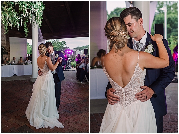 The bride and groom share their first dance as a newlyweds at the Hyatt Regency Chesapeake Bay | Laura's Focus Photography