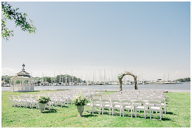 The ceremony site overlooks the Haven Harbour Marina