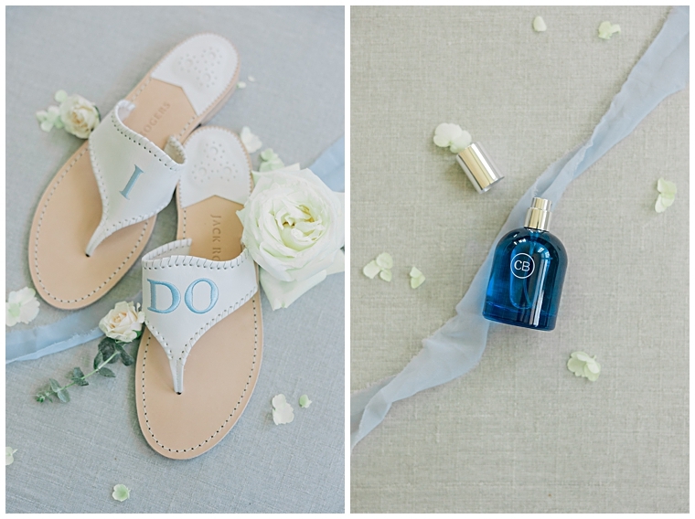 "I Do" wedding sandals, perfume | Cassidy MR Photography