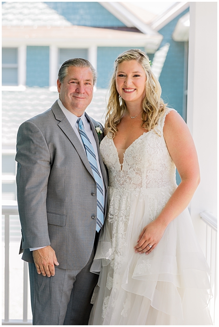 Portrait of bride with her father before the ceremony 