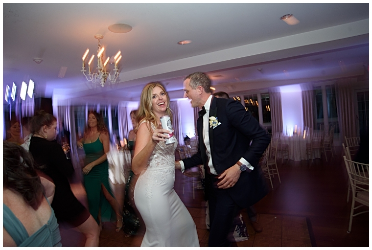 The bride and groom dance in celebration of their newly minted nuptials