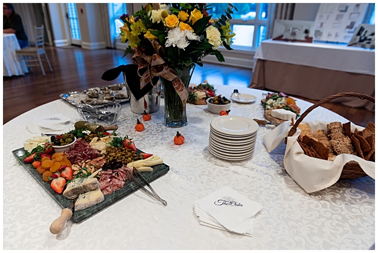 Charcuterie and snacks provided by Royal Oak Catering Company at The Oaks Waterfront Inn