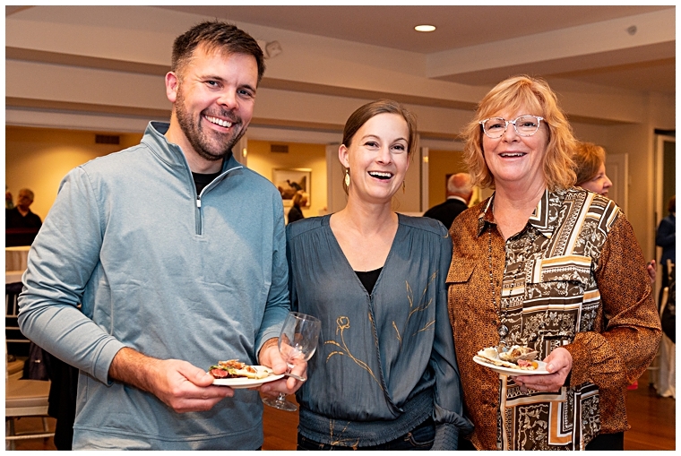 Laura's Focus Photography and Cink Art enjoyed snacks and beverages by The Royal Oak Catering Company at the MESW Vendor Soiree hosted by The Oaks Waterfront Inn