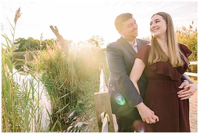 Golden Hour beach engagement portrait by Laura's Focus Photography | My Eastern Shore Wedding