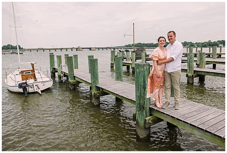 These new fiances celebrate their engagement on the dock in downtown Chestertown