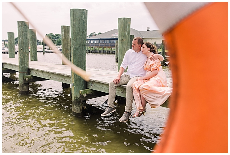 The couple enjoys the waterfront views in downtown Chestertown | Laura's Focus Photography