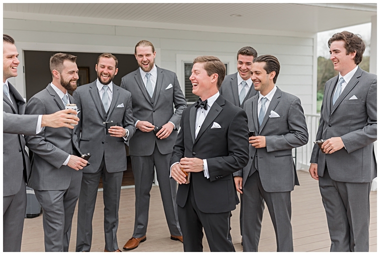 The groomsmen celebrate with a toast | The Oaks