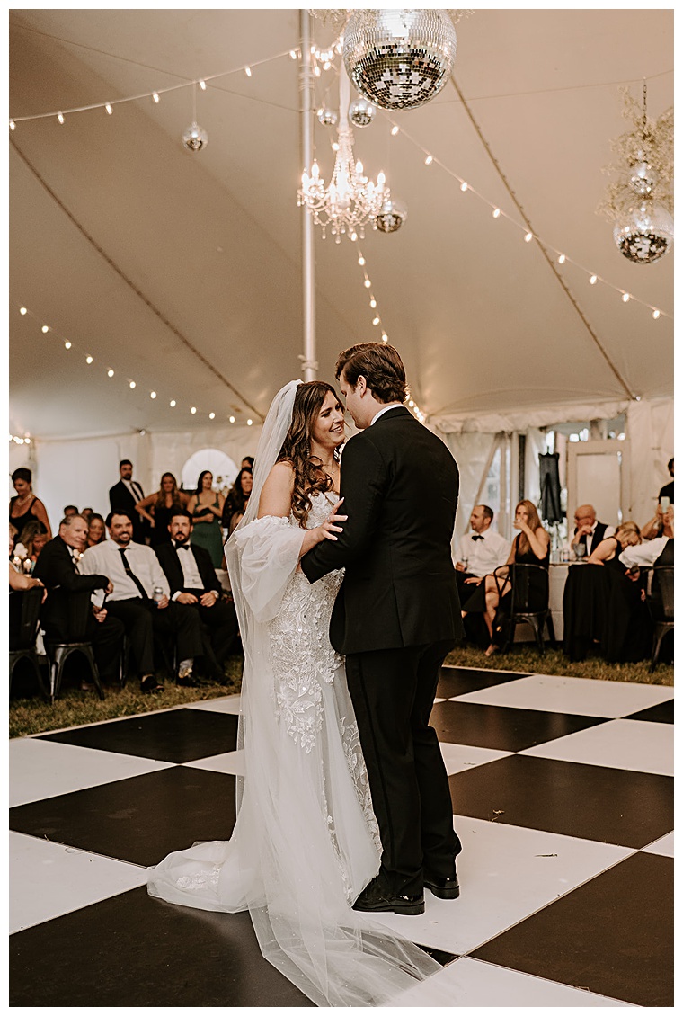 The newlyweds enjoy a special dance to kick off their enchanting reception | My Eastern Shore Wedding