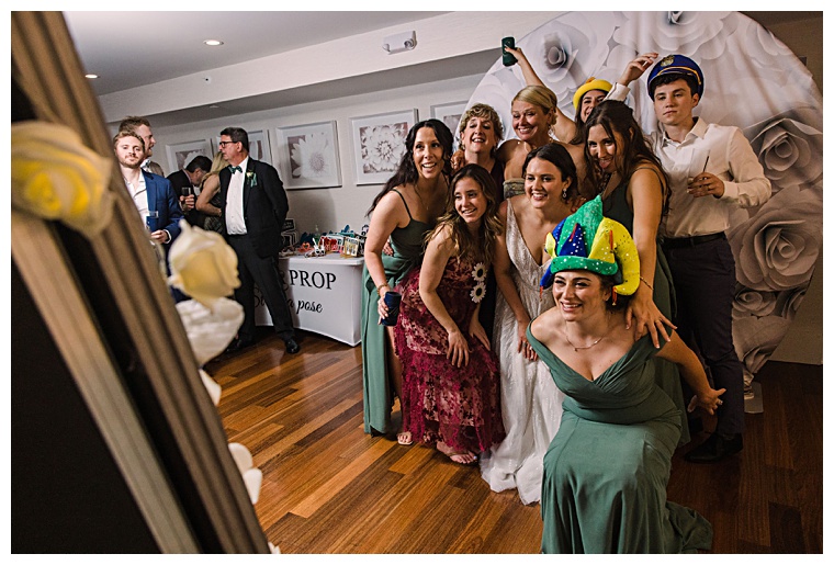 Photo booth fun at The Oaks Waterfront Hotel | Laura's Focus Photography | My Eastern Shore Wedding