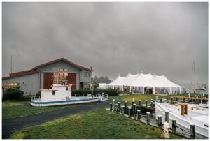 The Chesapeake Bay Maritime Museum is covered by clouds setting the the mood for a romantic evening  | My Eastern Shore Wedding