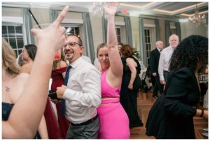 Guests tear up the dance floor to celebrate the newlyweds