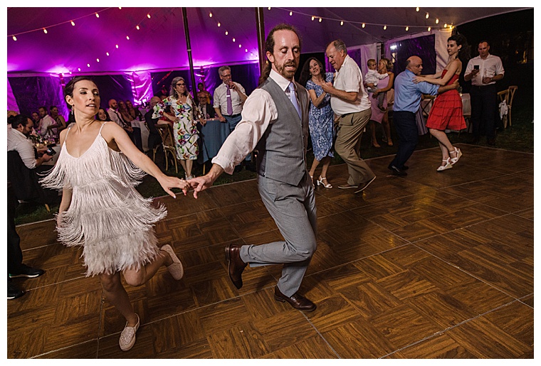 Newlyweds dancing at Black Walnut Point Inn | Laura's Focus Photography
