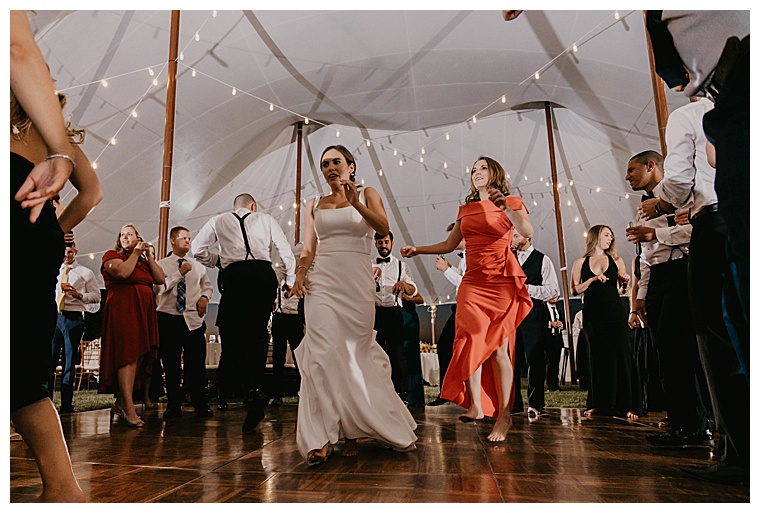The bride hits the dance floor to celebrate her newly minted marriage