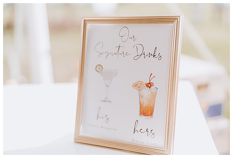 Signature drinks for the bride and groom at Haven Harbour Marina Resorts