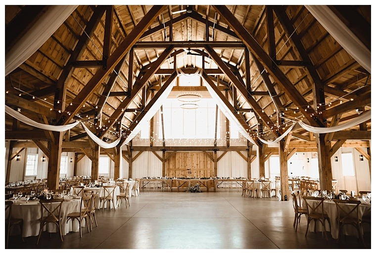 Breckenridge Barn is all decked out for a wedding reception to remember with rustic details all around