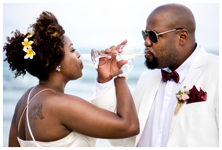 The bride and groom toast to their marriage | Eastern Shore Wedding bridal portraits | MD wedding photography | My Eastern Shore Wedding