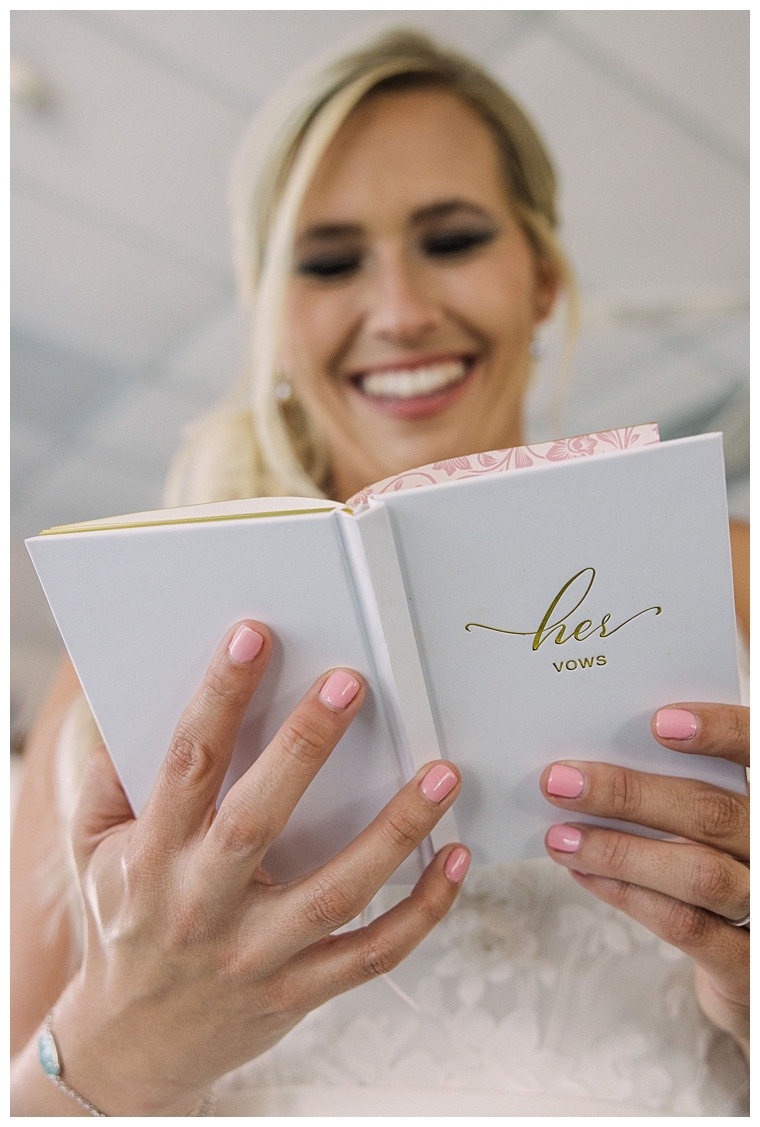 Personalized vow books for the ceremony