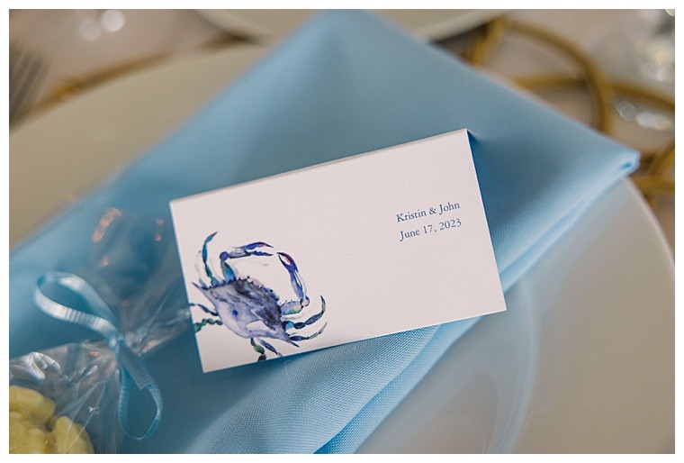 Blue crab escort cards