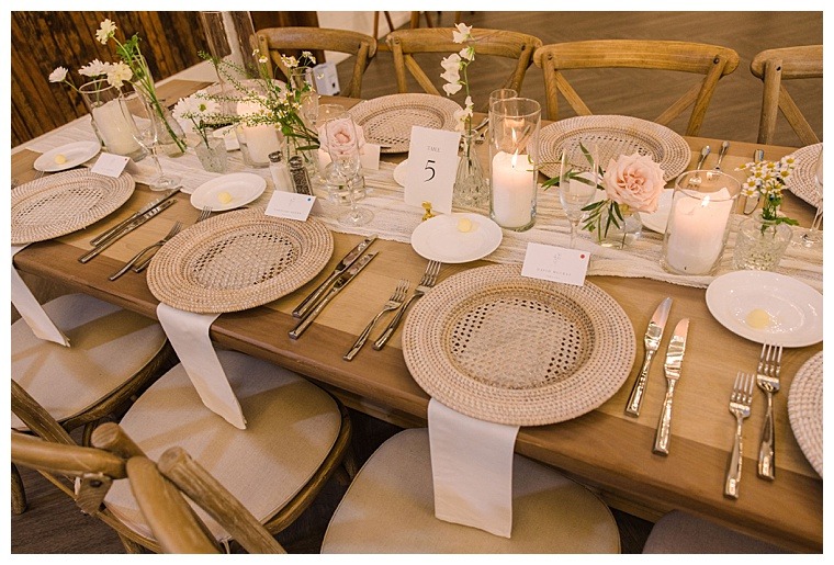 Rustic tablescape details for this beautiful barn reception