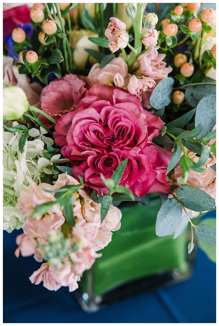 Eastern Shore Wedding Florals with pops of bright and light pinks