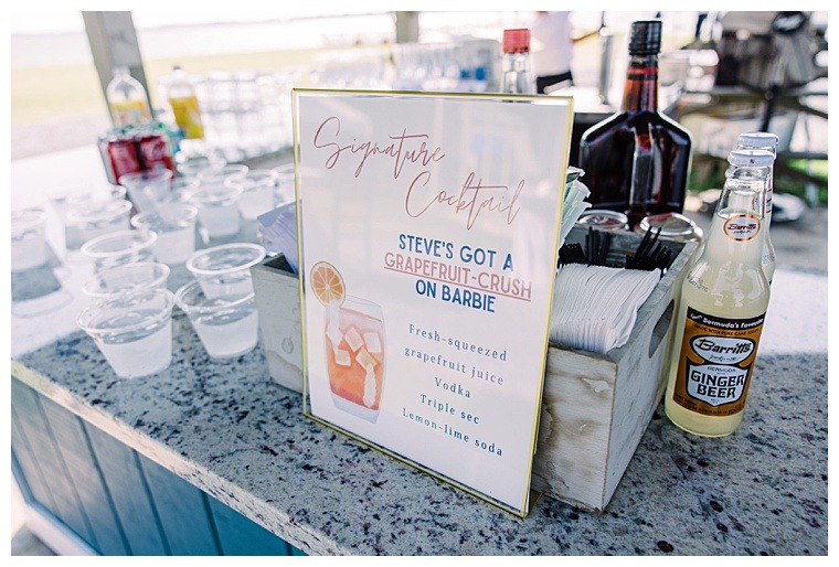 A grapefruit crush, the signature drink of Barbie and Steve's Tred Avon Yacht Club wedding day: "Steve's got a Grapefruit-crush on Barbie!"