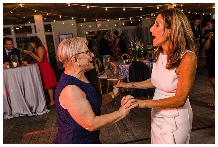 The bride dances with loved ones at the Tred Avon Yacht Club
